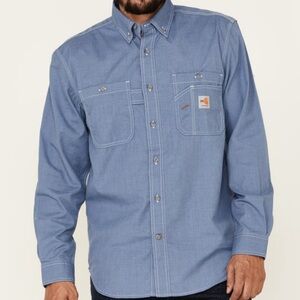 CARHARTT LARGE MENS FR FORCE LIGHTWEIGHT PERFORMANCE WOVEN LONGSLEEVE WORK SHIRT